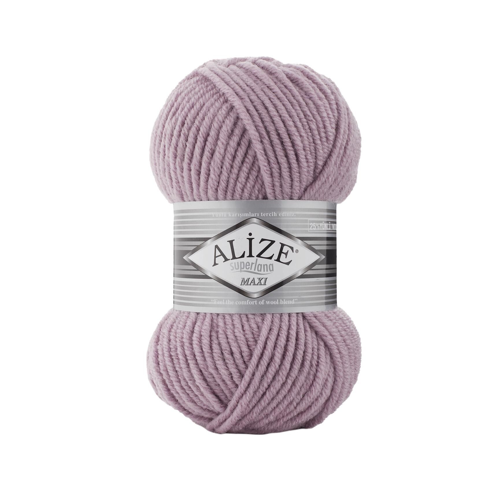 Alize Superlana Maxi El Örgü İpliği 100 gr 505 Küllü Lila