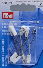 Prym Emniyetli Metal Çengelli İğne 4 Adetli SET 86101-2-3 Beyaz