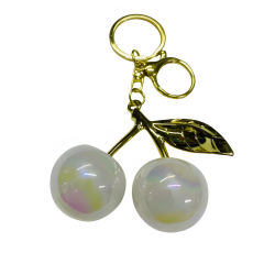 Elegant Kiraz Gold Charm Anahtarlık Çanta Aksesuarı