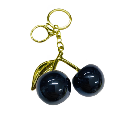 Elegant Kiraz Gold Charm Anahtarlık Çanta Aksesuarı