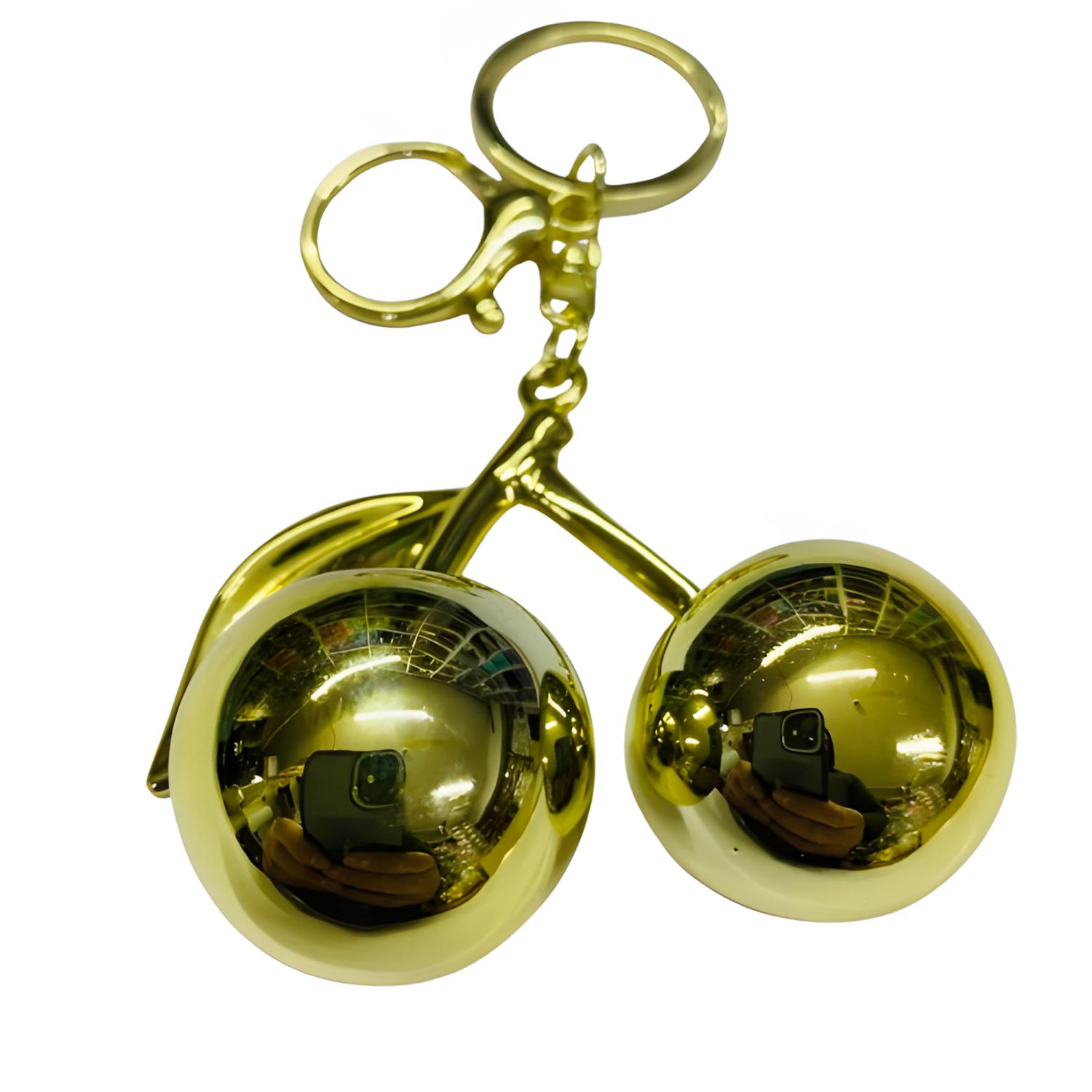 Elegant Kiraz Gold Charm Anahtarlık Çanta Aksesuarı Gold