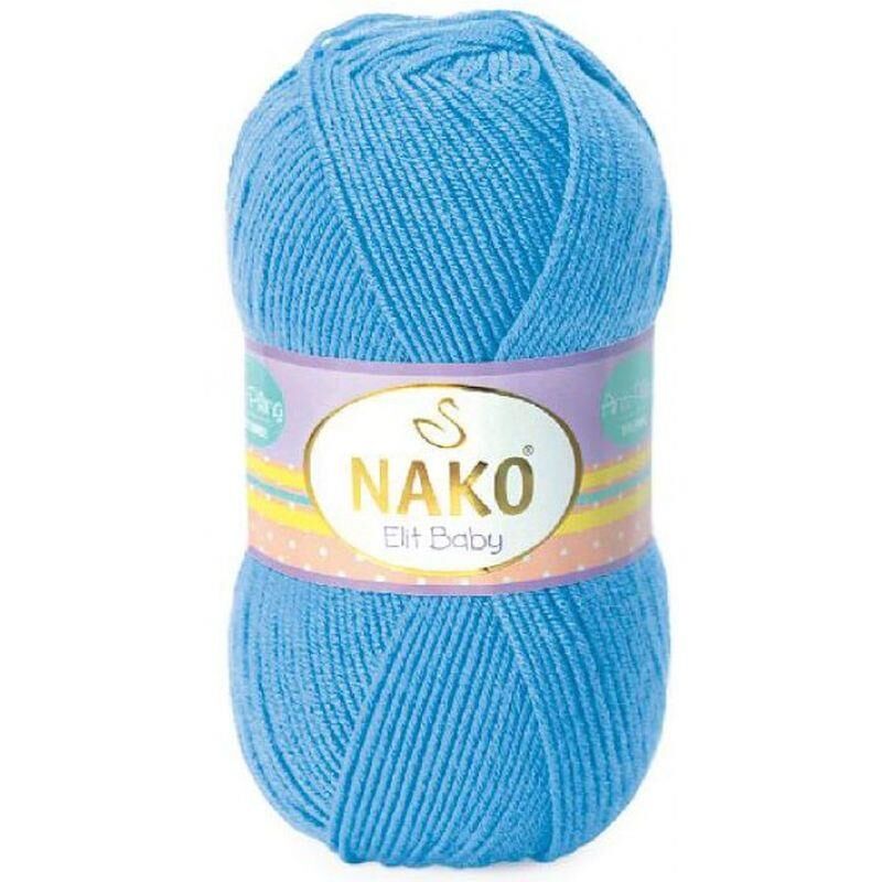 Nako Elit Baby El Örgü İpi Bebe Yünü 10119 Alaska Mavisi