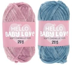 Hello Baby Love Şönil Kadife Punch İpliği 25 gr
