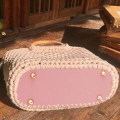 Rivetli Deri Çanta Tabanı Oval 18*8 cm