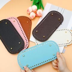 Rivetli Deri Çanta Tabanı Oval 18*8 cm