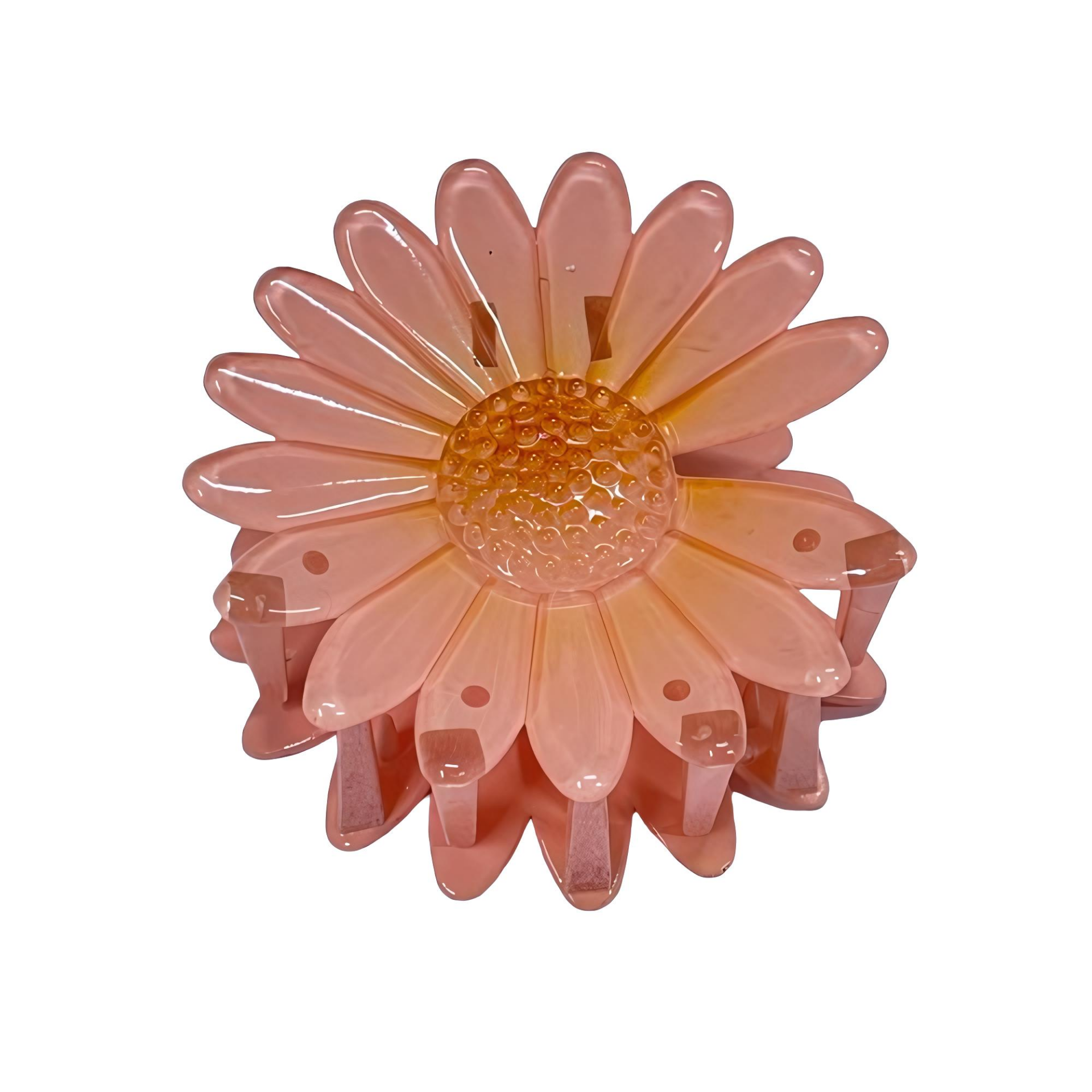 Ayçiçeği Saç Tokası Kelebek Mandal Kapmalı 7,5 cm Somon