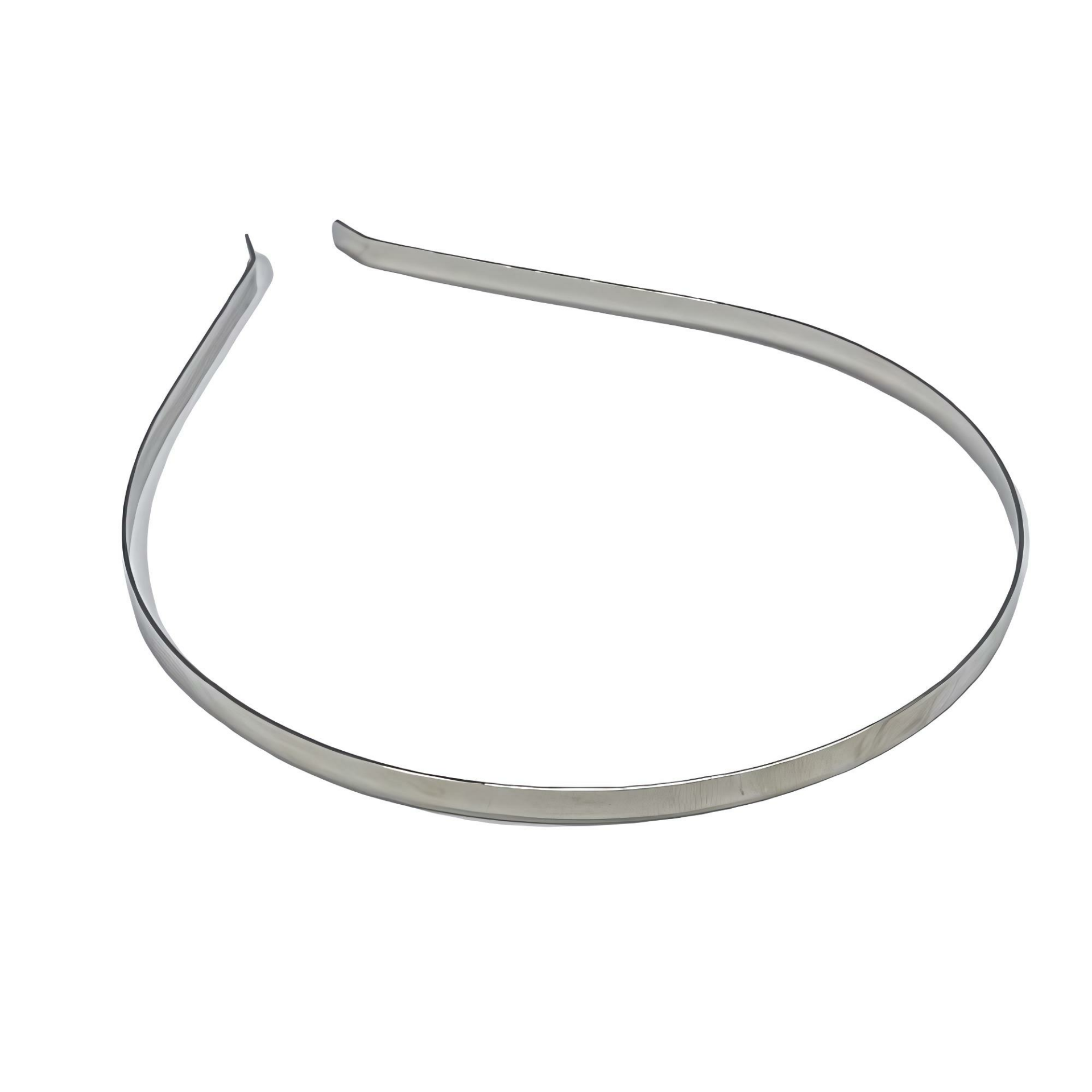 Düz Boş Taç Metal Süslenmemiş 5 mm Gümüş