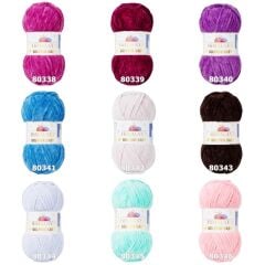 Himalaya Dolphin Baby Kadife İp El Örgü Yünü 80329 Saks Mavi