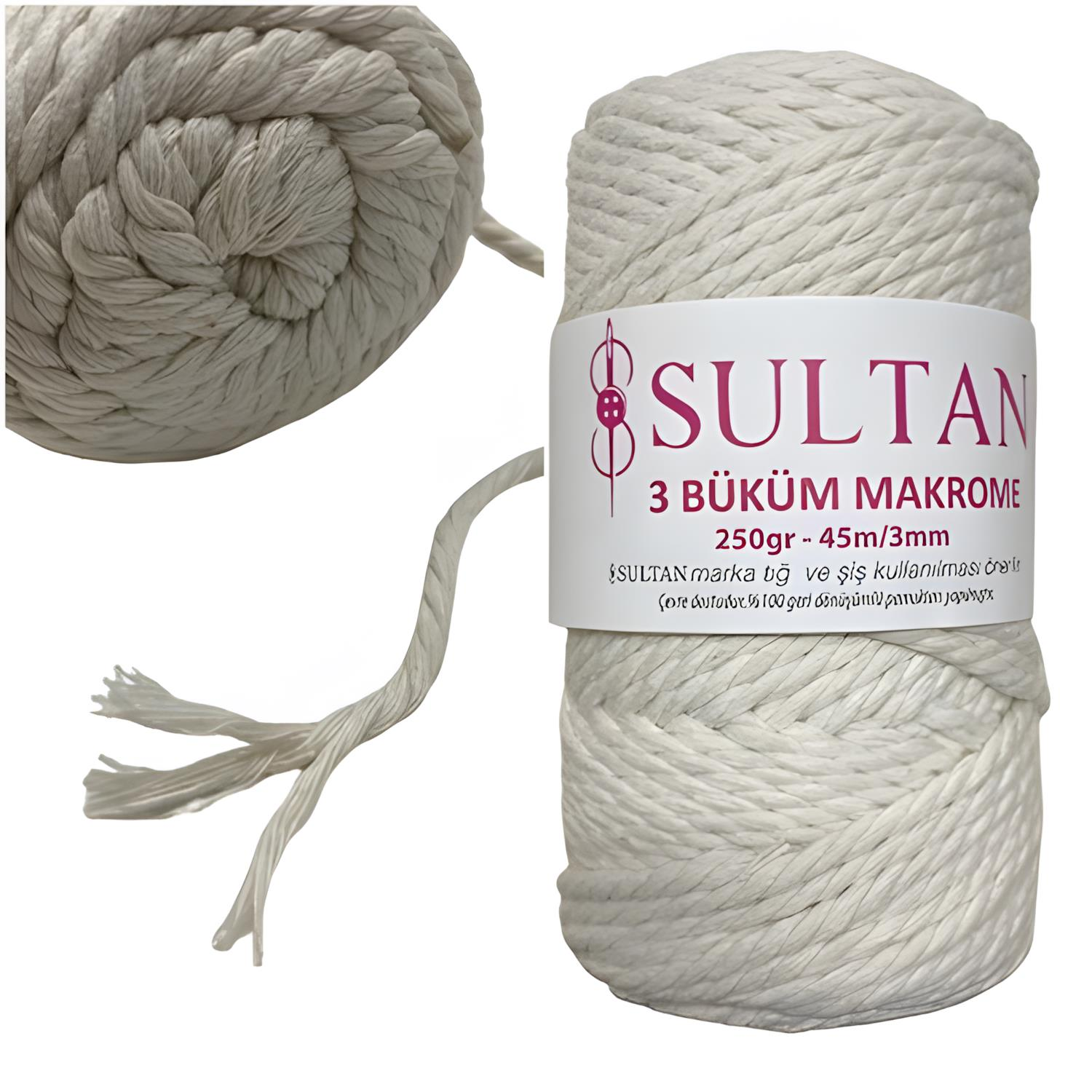 Sultan 3 Büklüm Makrome İpi 250 gr