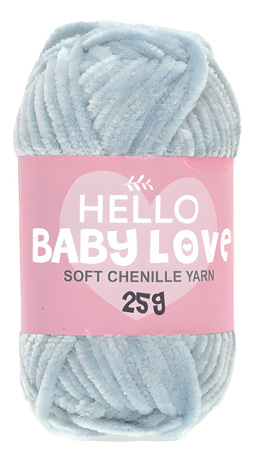 Hello Baby Love Şönil Kadife Punch İpliği 25 gr 215 Buz Mavi