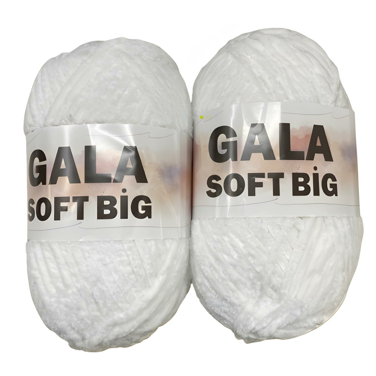 Gala Soft Big Kadife El Örgü İpliği 2'li Set 500 gr Beyaz