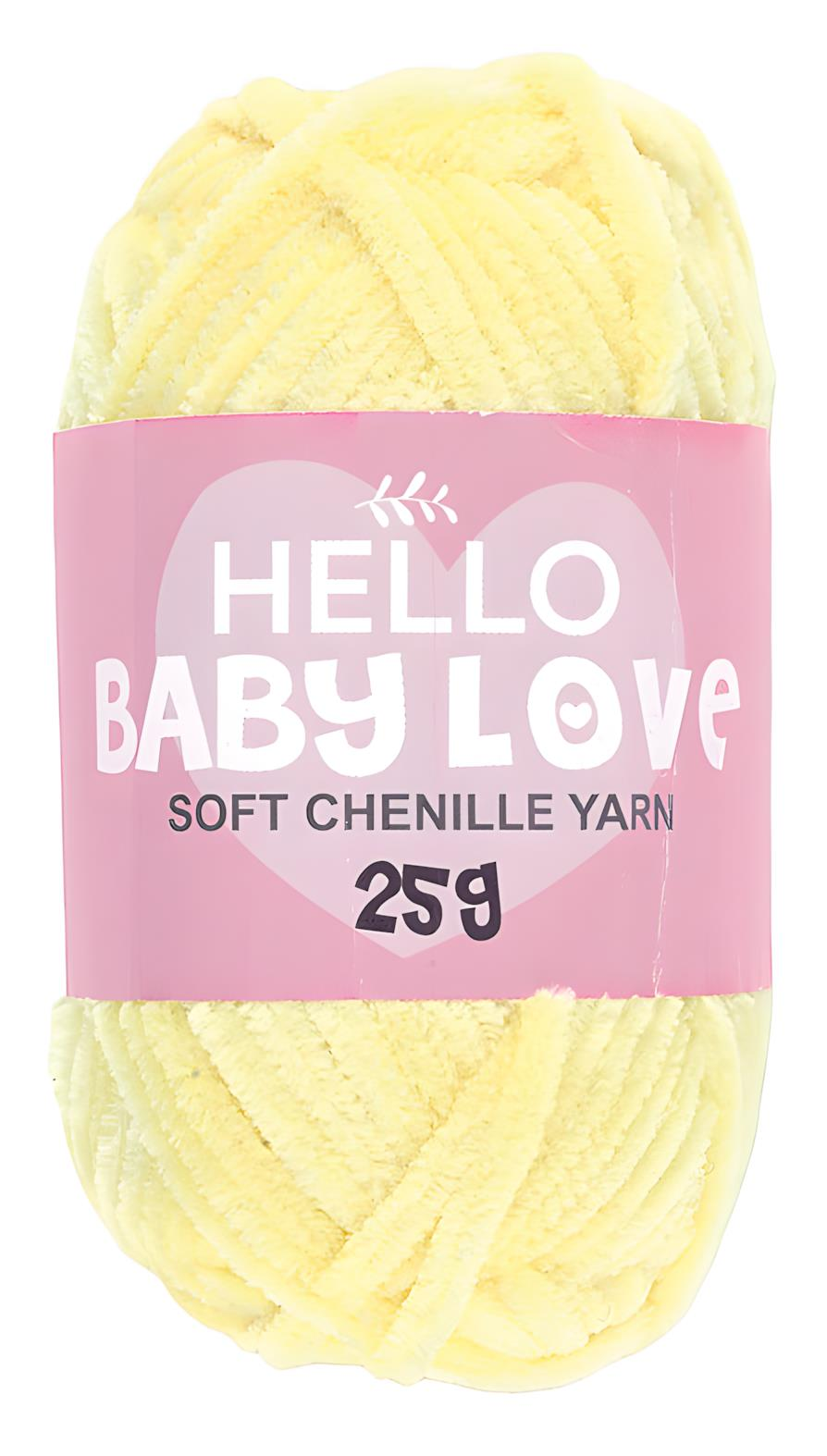 Hello Baby Love Şönil Kadife Punch İpliği 25 gr 220 Açık Sarı