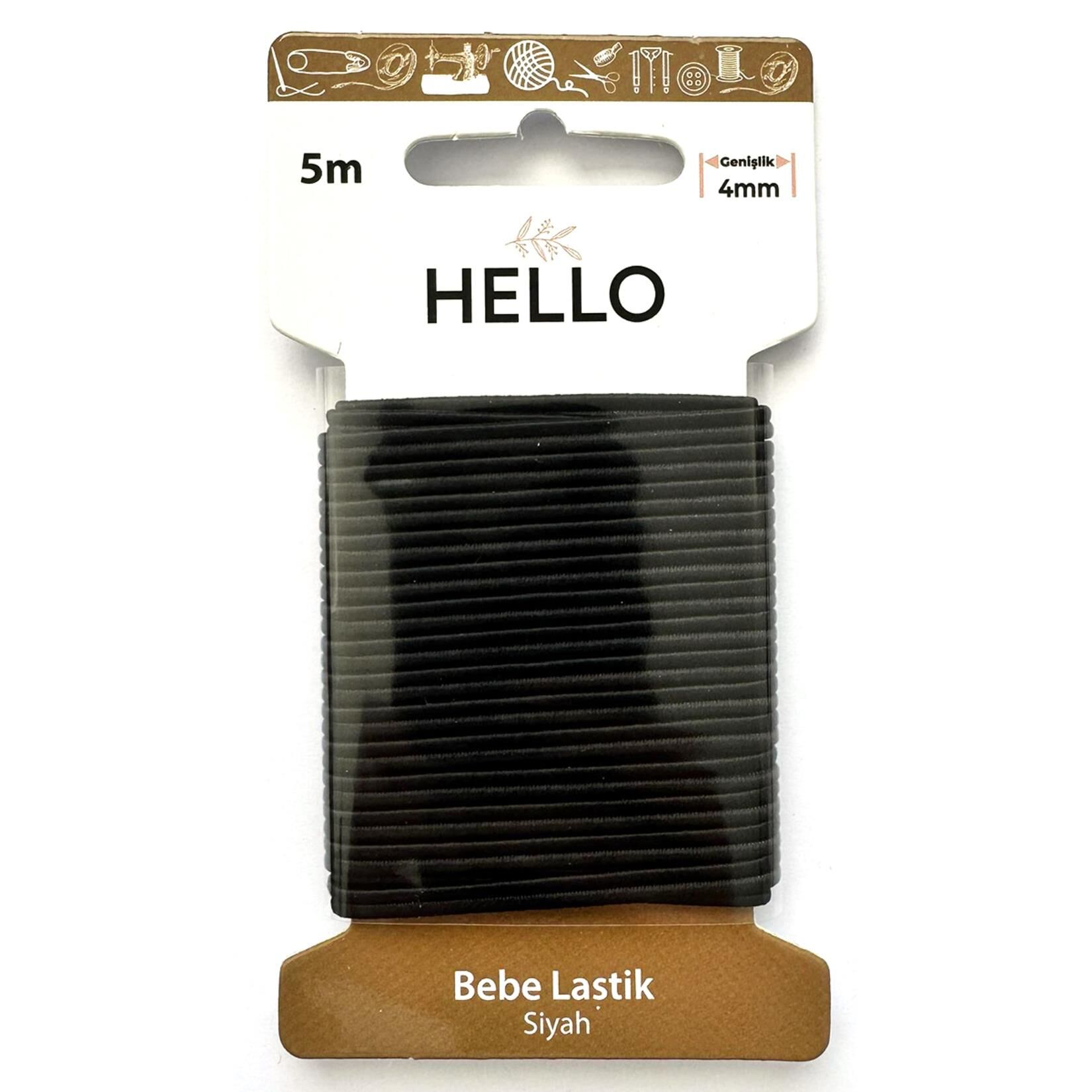 Hello Bebe Lastik 5 Metre Siyah