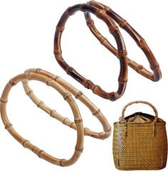 Elegant Bambu Çanta Sapı D  Model 15 cm DK4