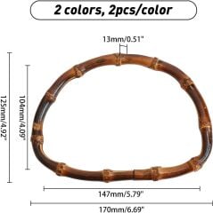 Elegant Bambu Çanta Sapı D  Model 15 cm DK4
