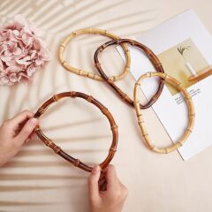 Elegant Bambu Çanta Sapı D  Model 15 cm DK4