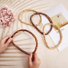 Elegant Bambu Çanta Sapı D  Model 15 cm DK4