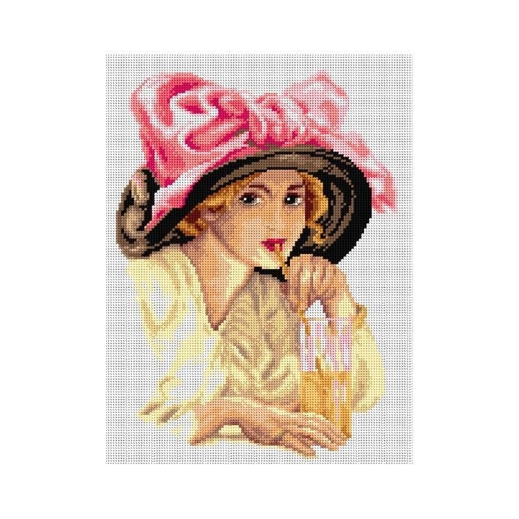 Orchidea Baskılı Goblen Şapkalı Kız 2783 30*40 cm