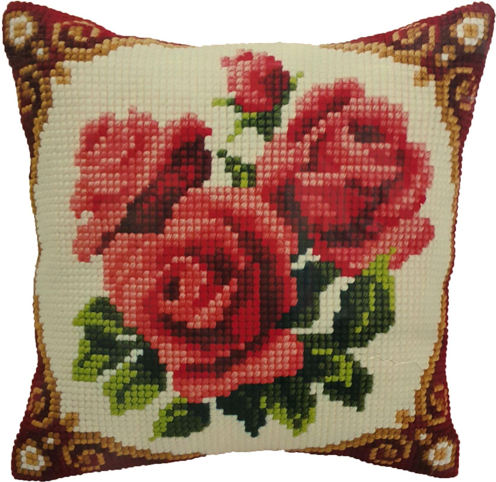 Vervaco Yastık PN 0008576 - 1200 614 Çiçek İşlenecek Goblen Etamin