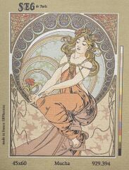Seg Baskılı Goblen 929 394 Mucha 45x60cm Tablo Pano Sadece Goblen Kumaşı SORUNSUZ