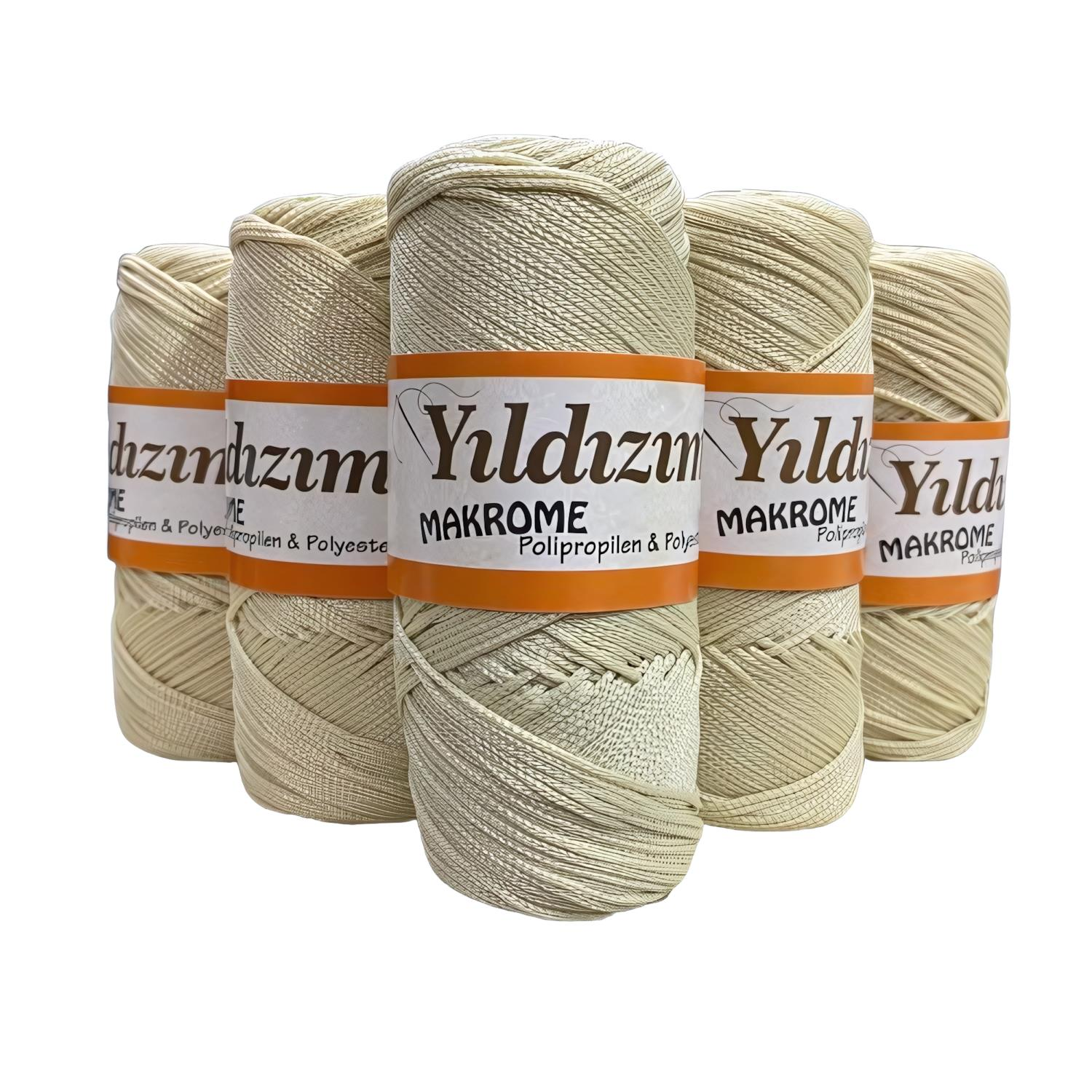 Yıldızım Polyester Makrome İpi 5'li Set 500 gr 05 Ekru