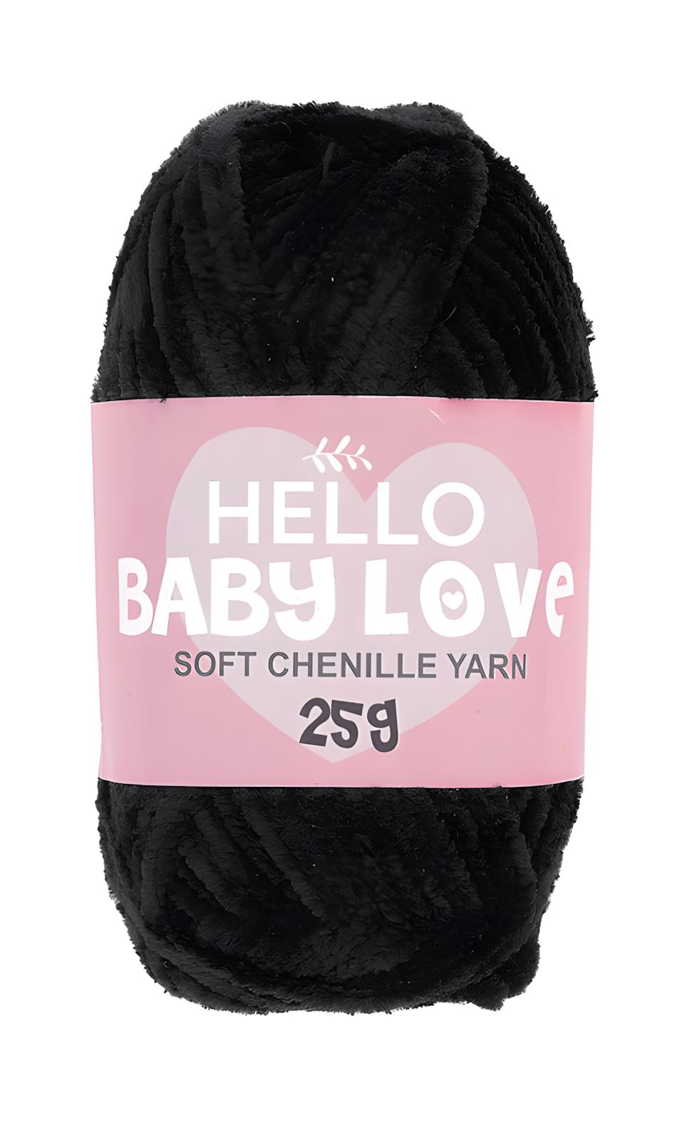 Hello Baby Love Şönil Kadife Punch İpliği 25 gr 232 Siyah