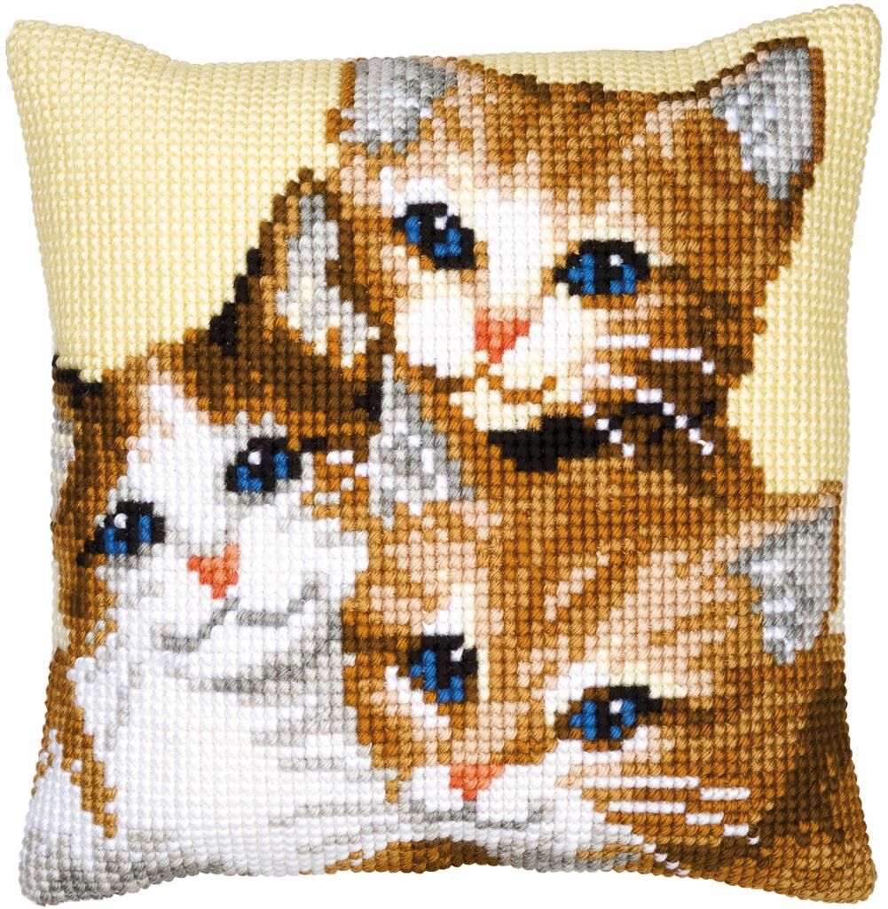 Vervaco Yastık 1200 127 - PN 0008506 Kedi İşlenecek Goblen Etamin Kiti