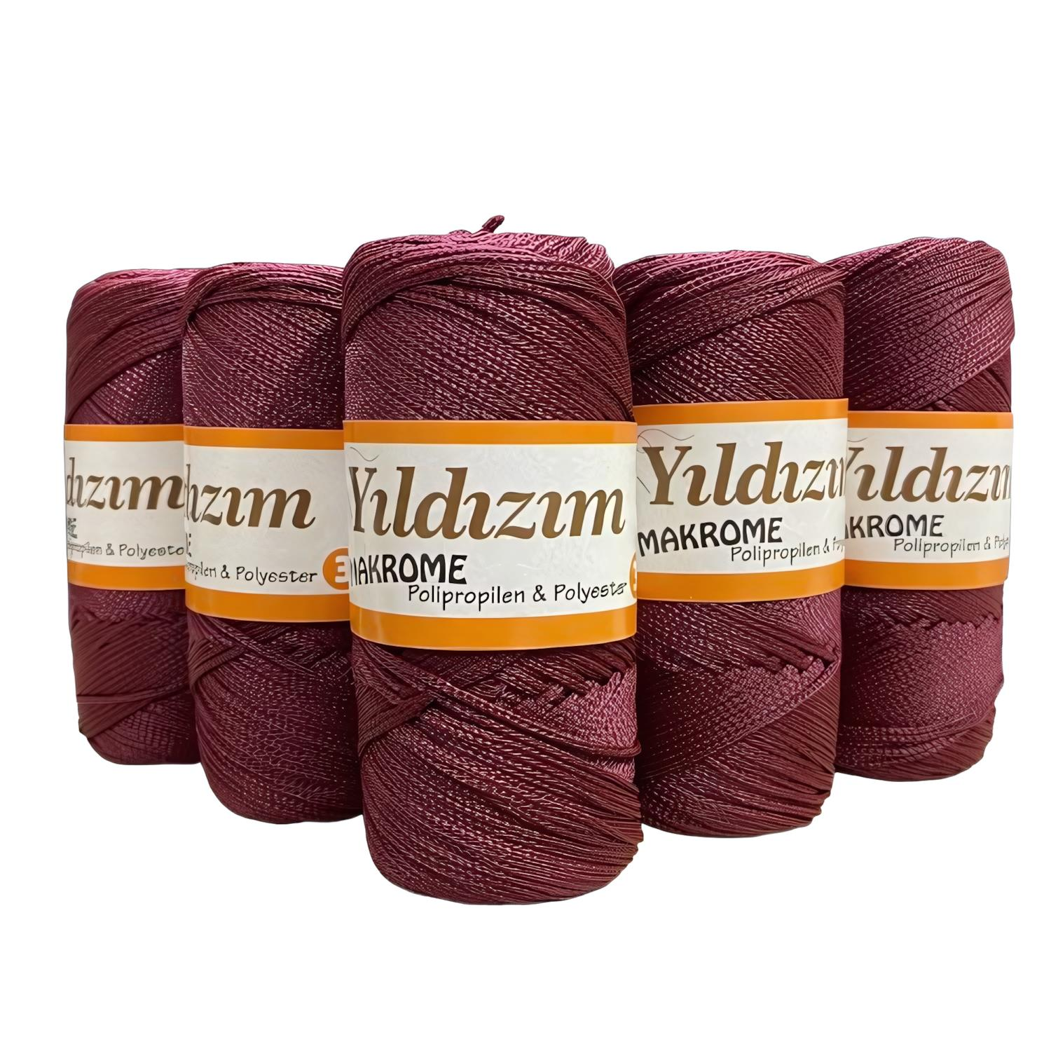 Yıldızım Polyester Makrome İpi 5'li Set 500 gr 11 Bordo