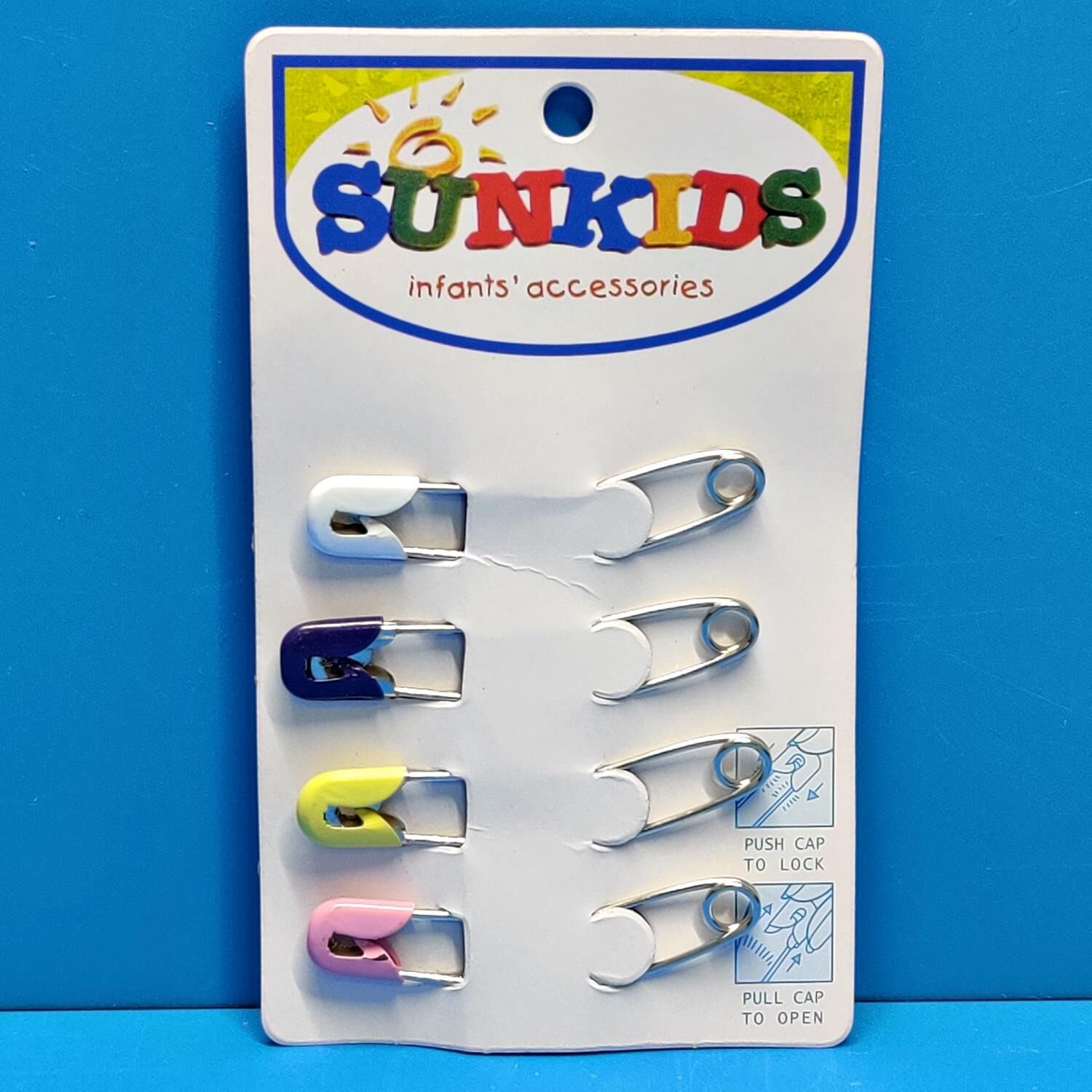 SUNKIDS Emniyetli Metal Çengelli İğne 4 Adetli SET 1dksg07
