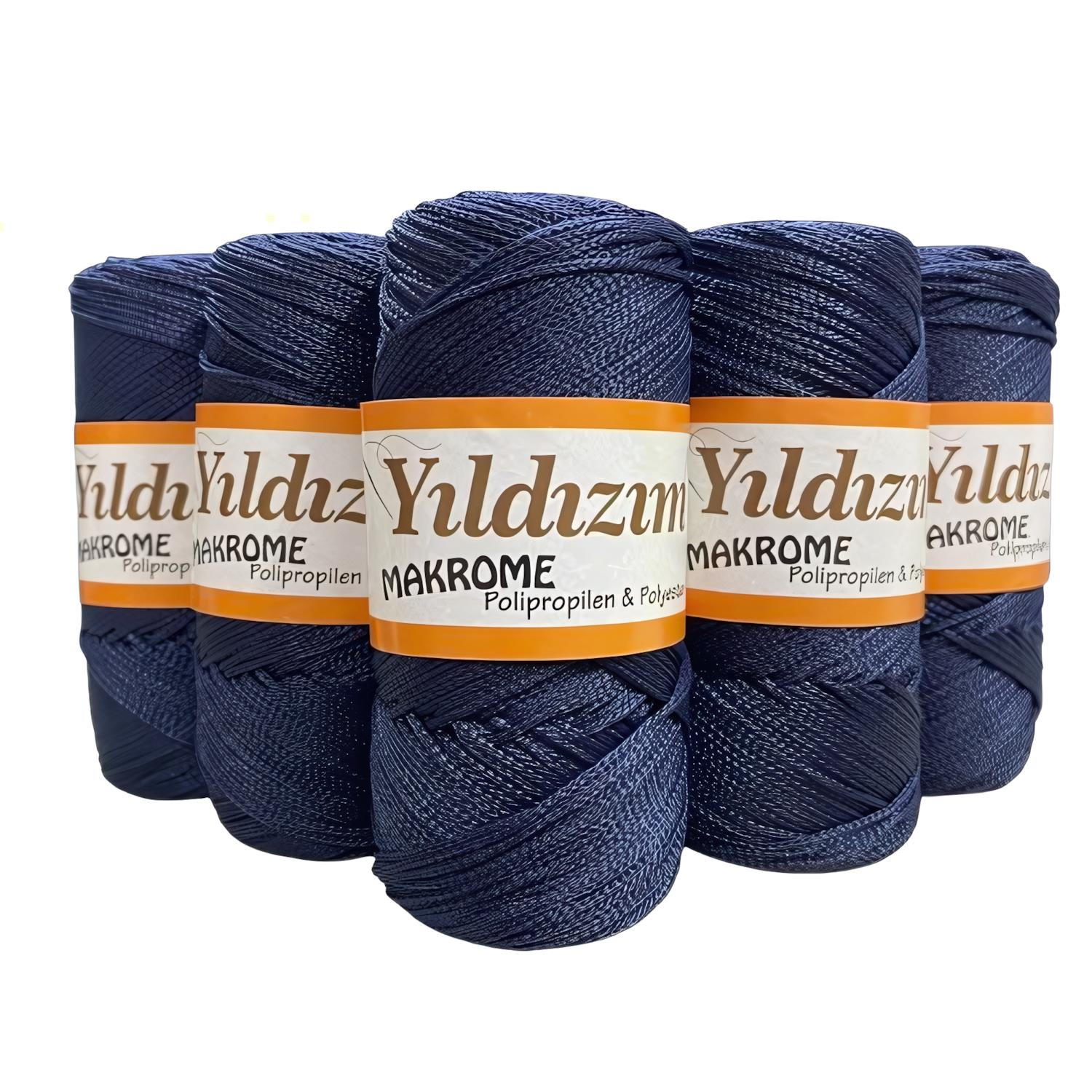 Yıldızım Polyester Makrome İpi 5'li Set 500 gr 13 Lacivert