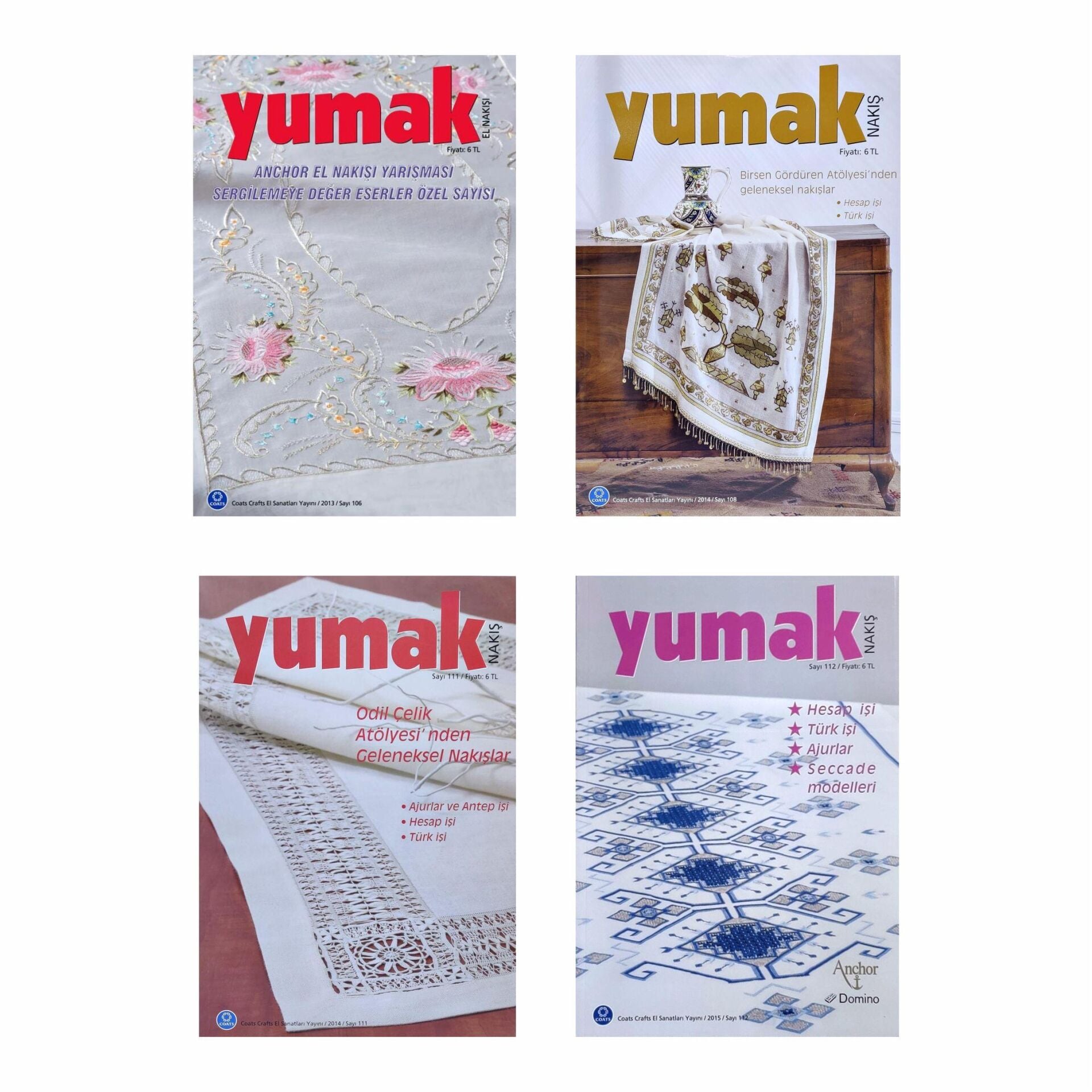 Yumak (4 adet) Nakış Dergisi (106 - 108 - 111 - 112)