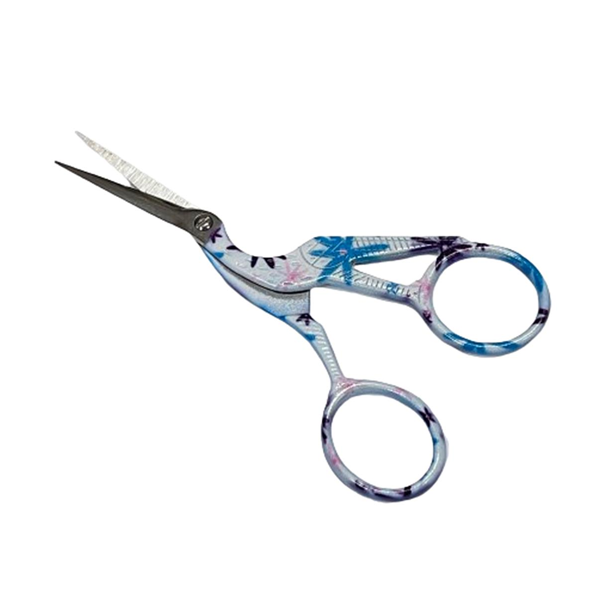 XINYI Nakış Dikiş Makası Leylek Desenli Baskılı mk-lm-101224 Beyaz - Mavi