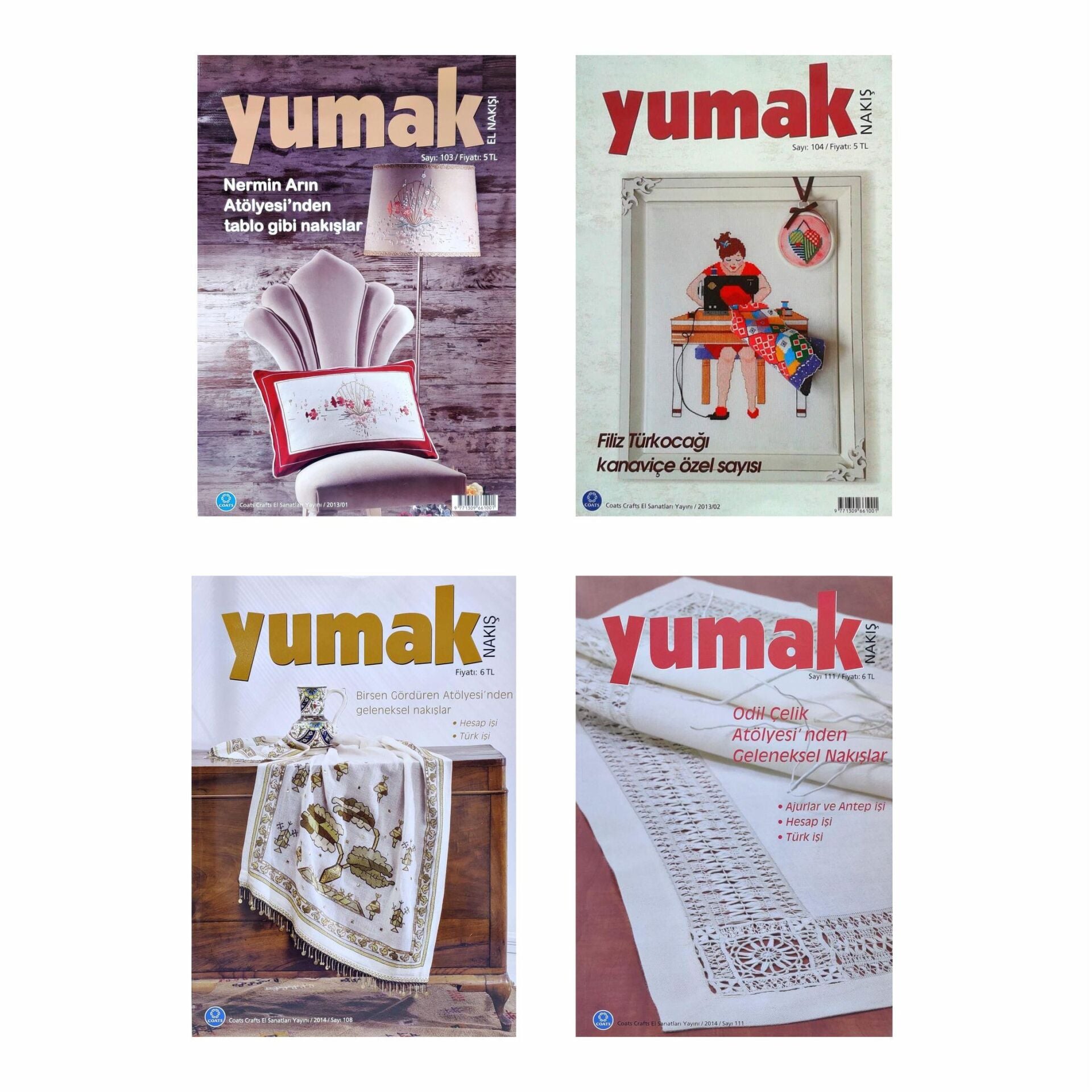 Yumak (4 adet) Nakış Dergisi (103 - 104 - 108 - 111)