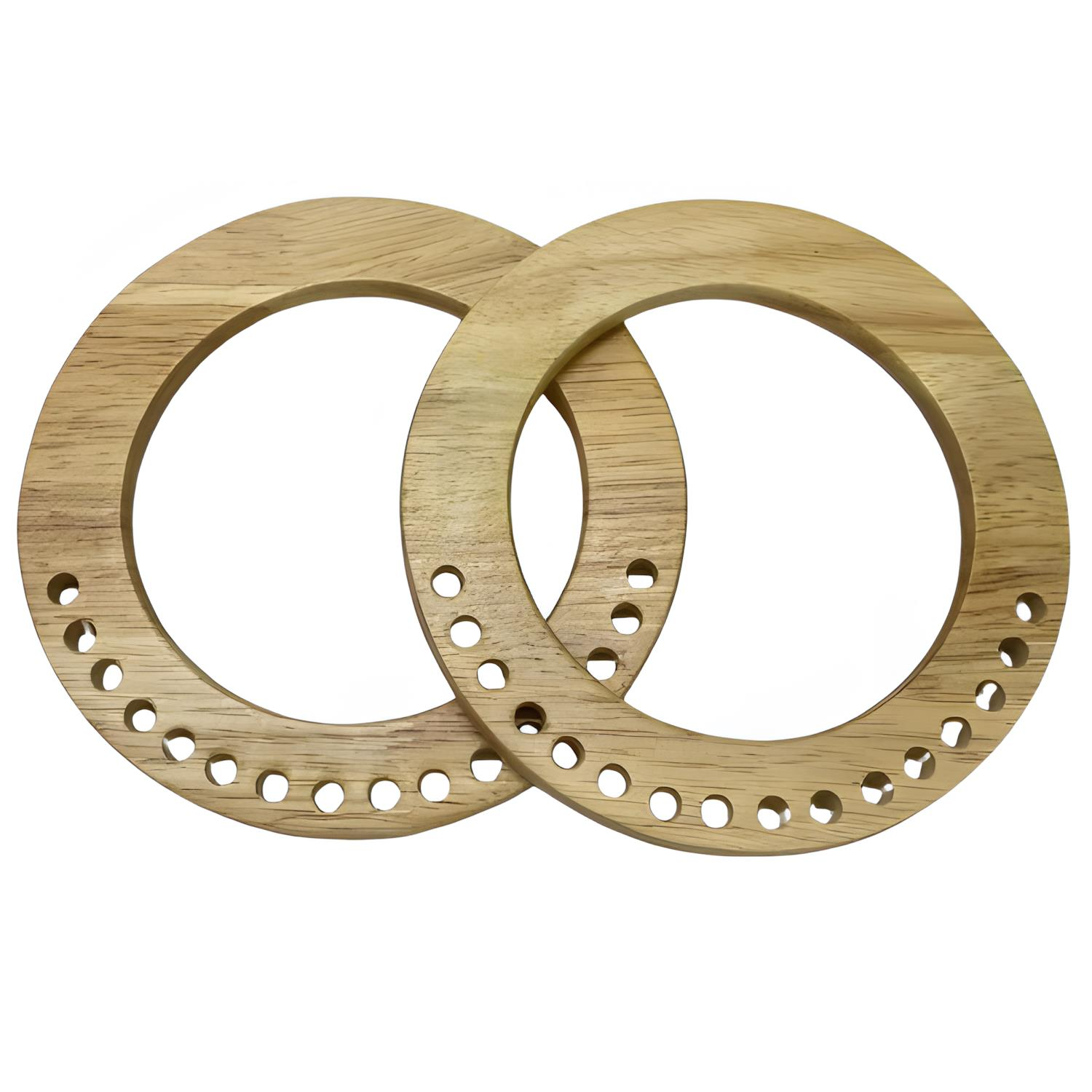 Elegant Ahşap Çanta Sapı O Model 15 cm AH9 05 Açık Hasır