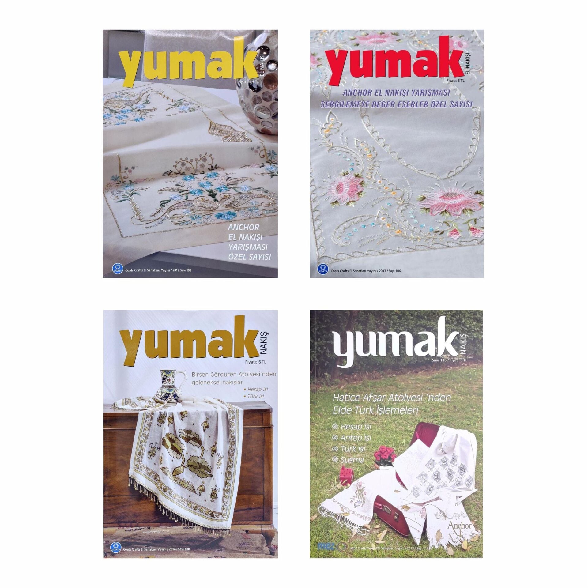 Yumak (4 adet) Nakış Dergisi (102 - 106 - 108 - 116)