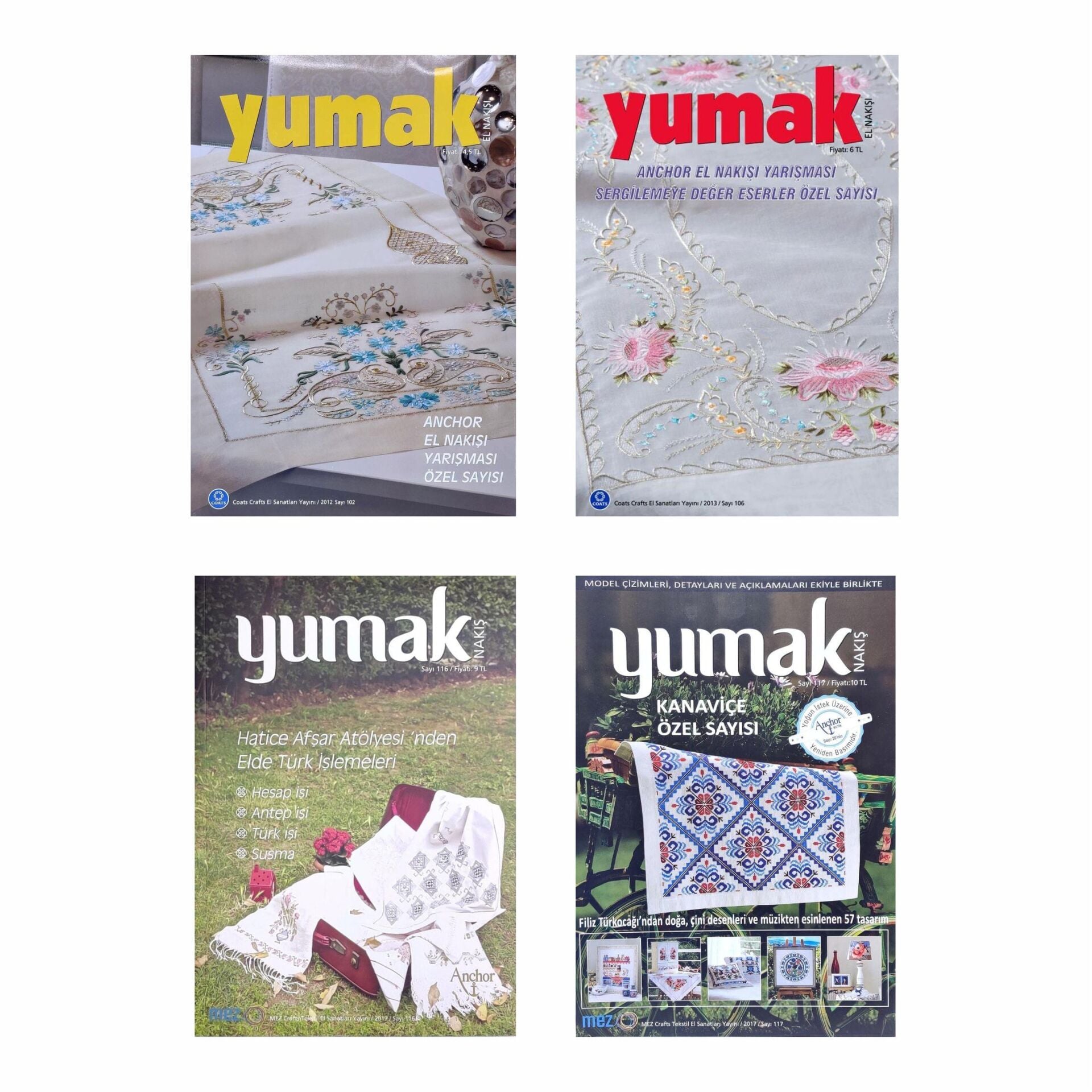 Yumak (4 adet) Nakış Dergisi (102 - 106 - 116 - 117)