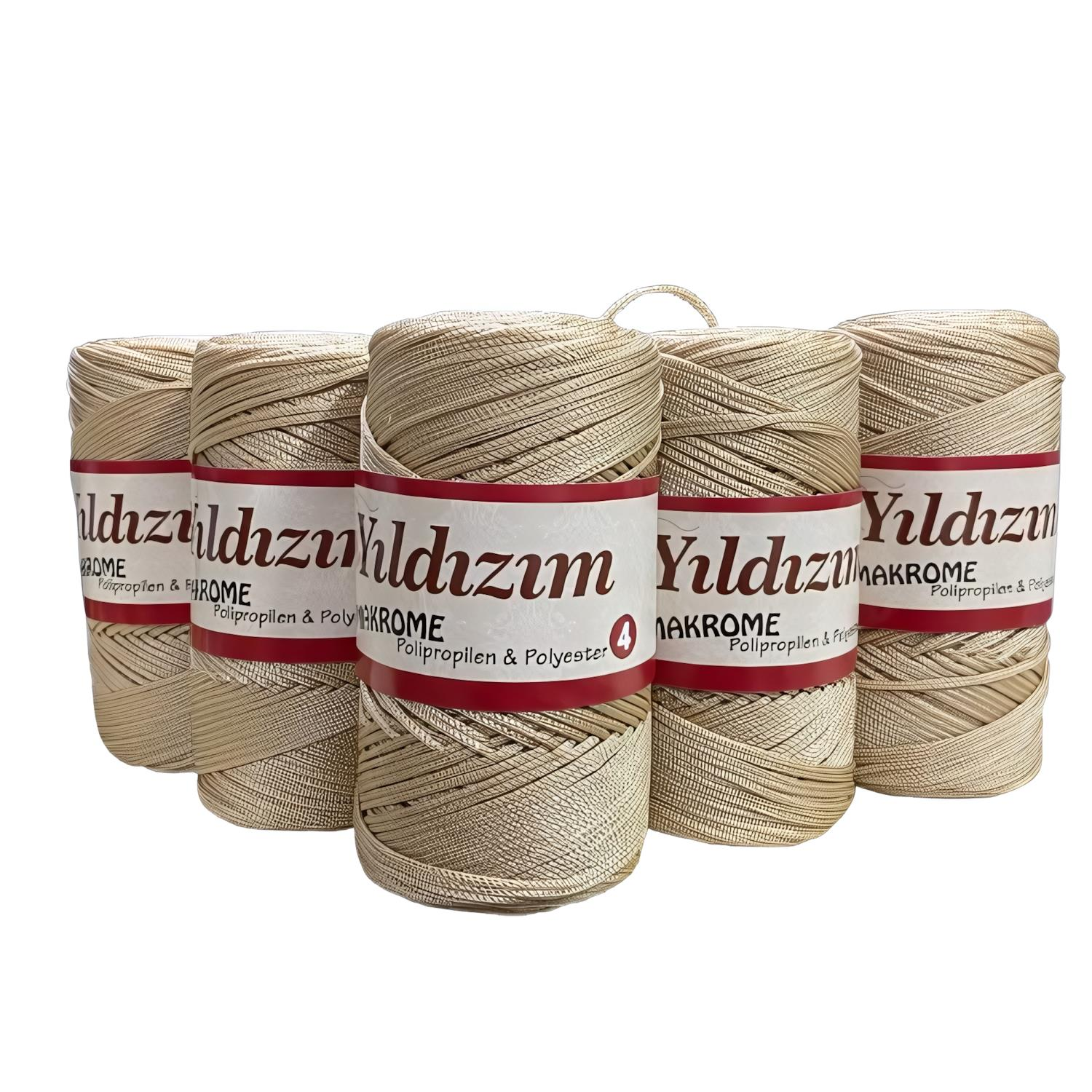 Yıldızım Polyester Makrome İpi 5'li Set 1 KG 02 Bej