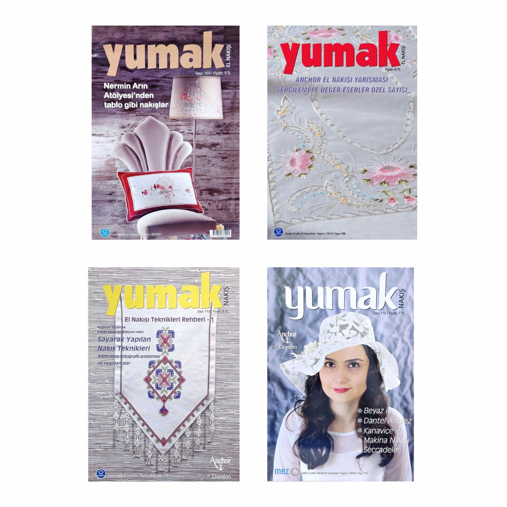 Yumak (4 adet) Nakış Dergisi (103 - 106 - 113 - 115)