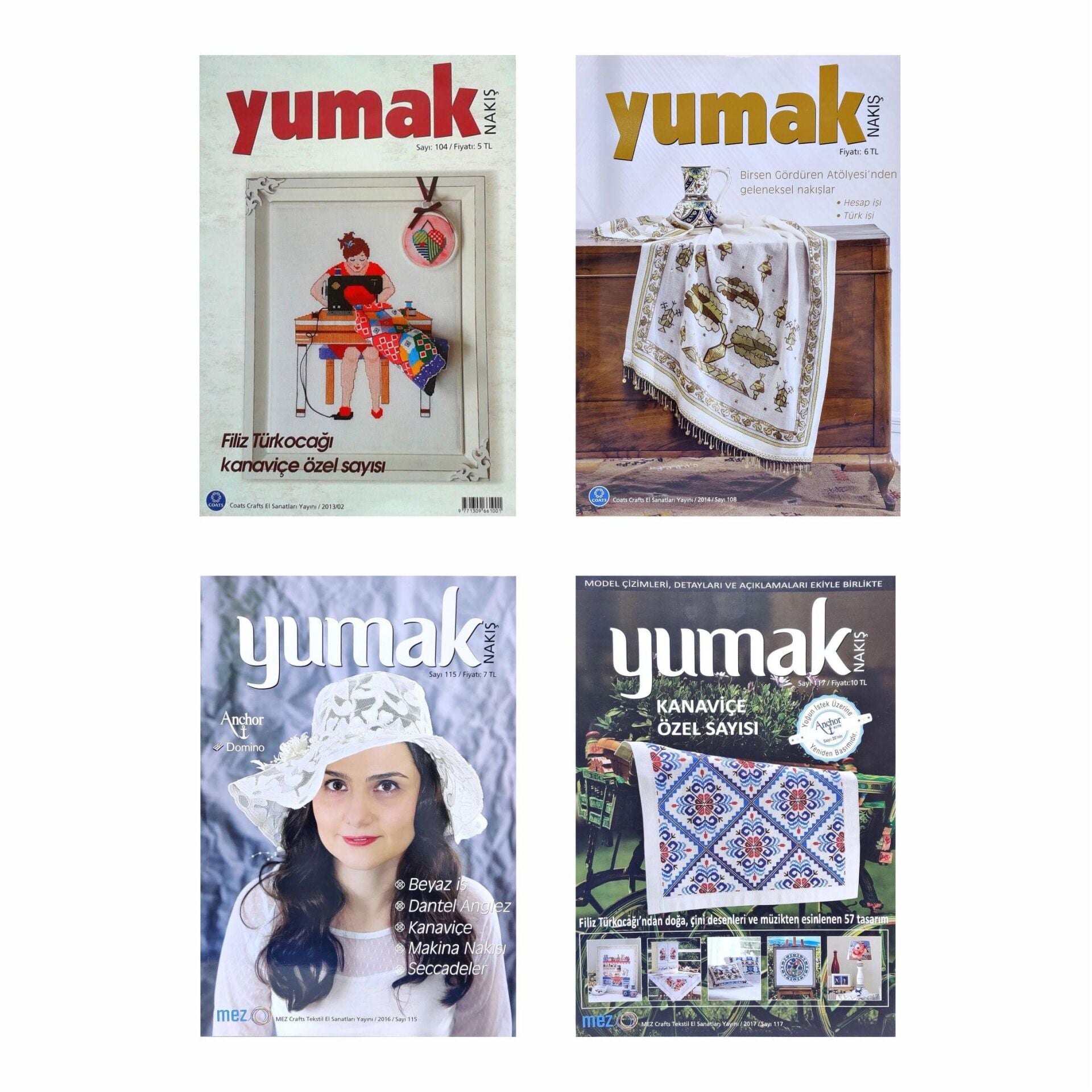 Yumak (4 adet) Nakış Dergisi (104 - 108 - 115 - 117)