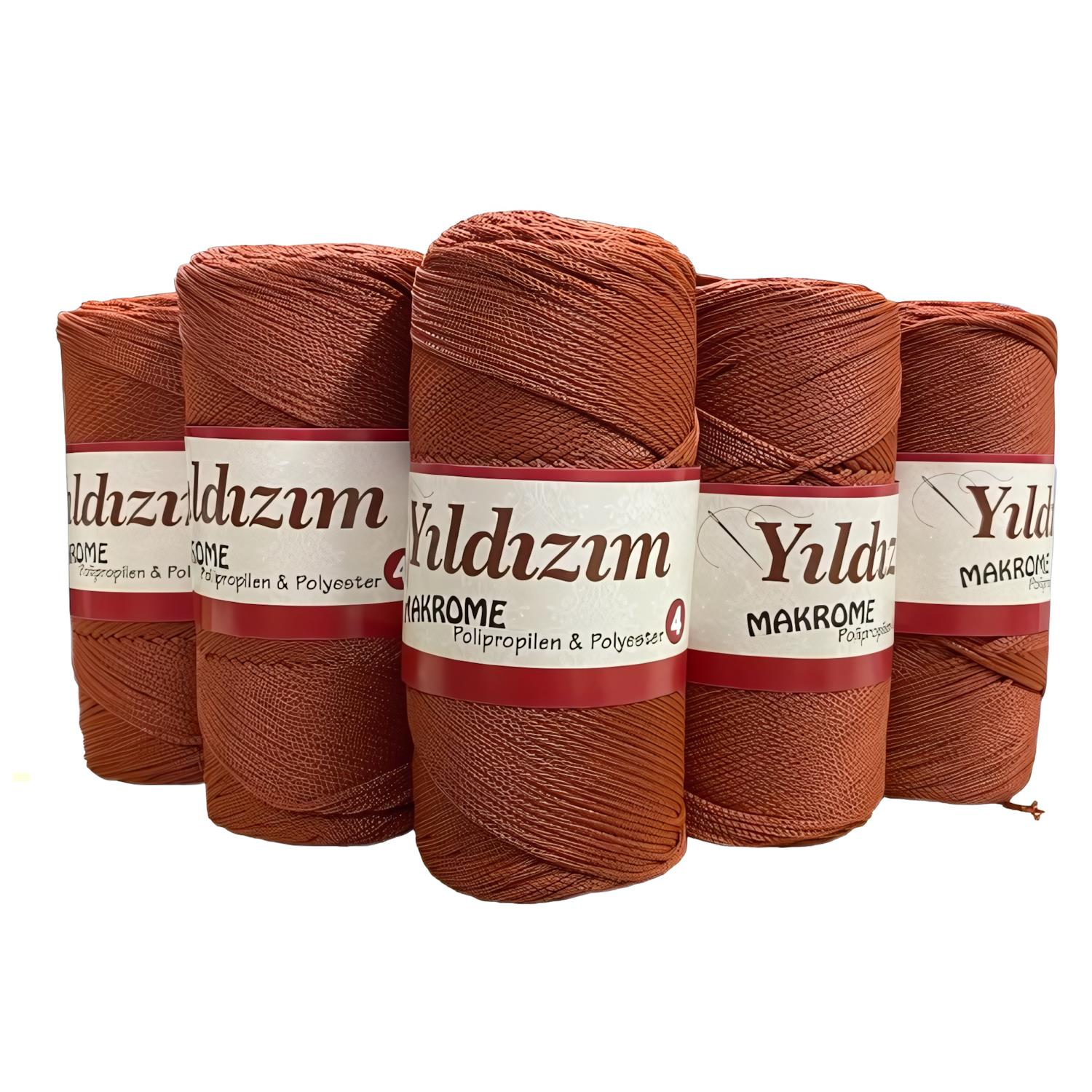 Yıldızım Polyester Makrome İpi 5'li Set 1 KG 08 Taba
