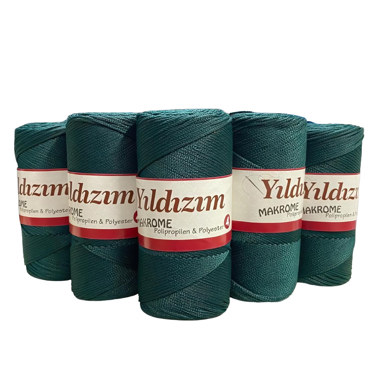 Yıldızım Polyester Makrome İpi 5'li Set 1 KG 09 Nefti Yeşil