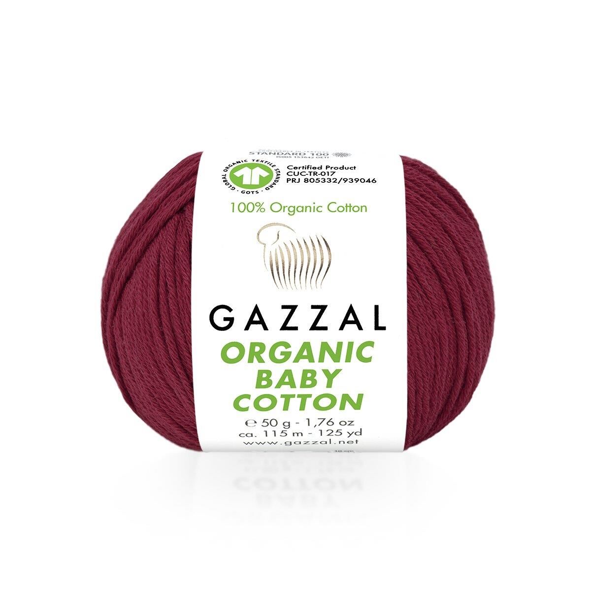 Gazzal Organic Baby Cotton El Örgü İpi 50gr 429 Fuşya