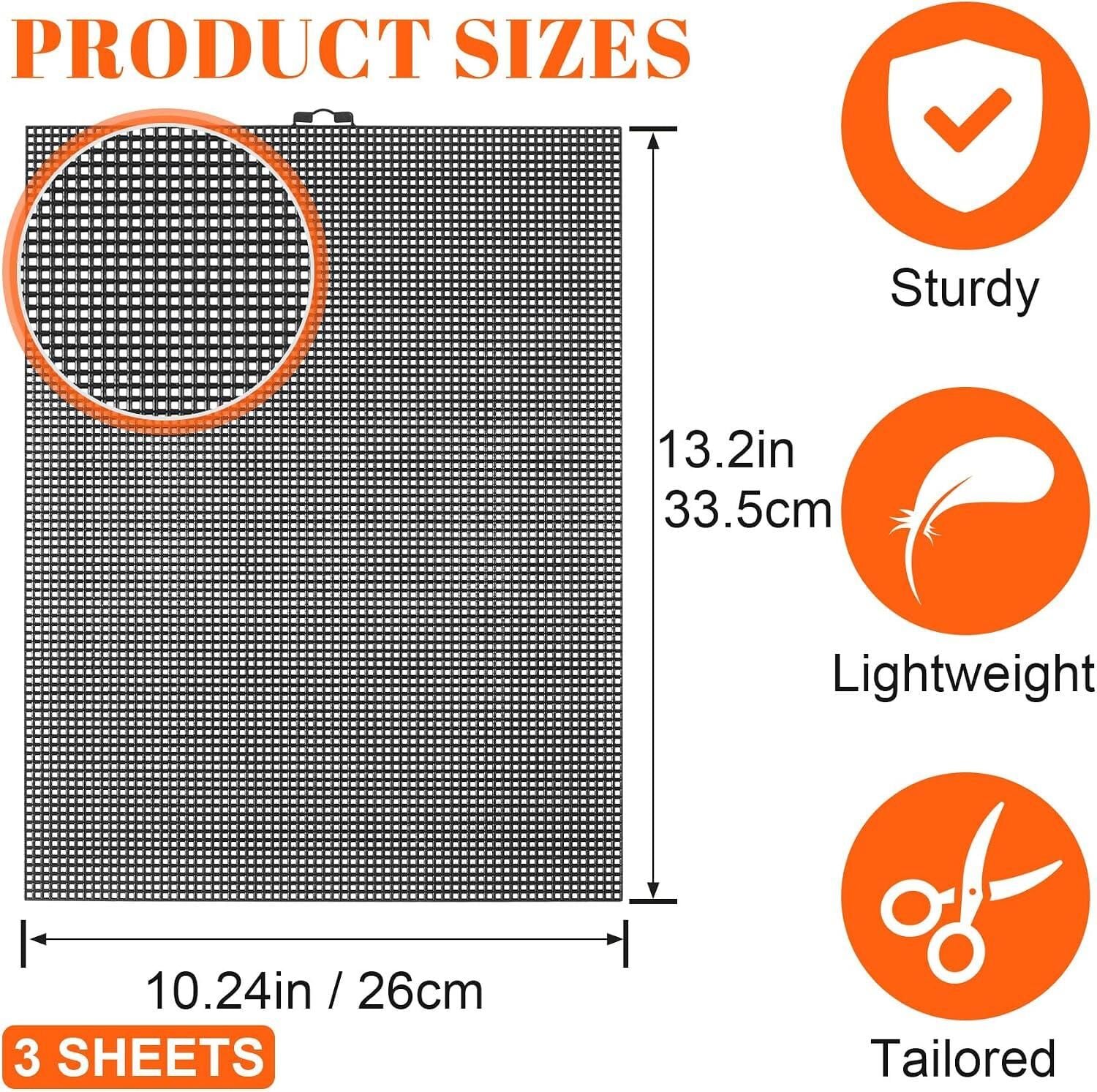 Plastik Kanvas Tabaka İnce Delikli(1,1 mm) Siyah 26*33 cm