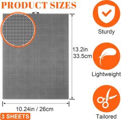 Plastik Kanvas Tabaka İnce Delikli(1,1 mm) Siyah 26*33 cm