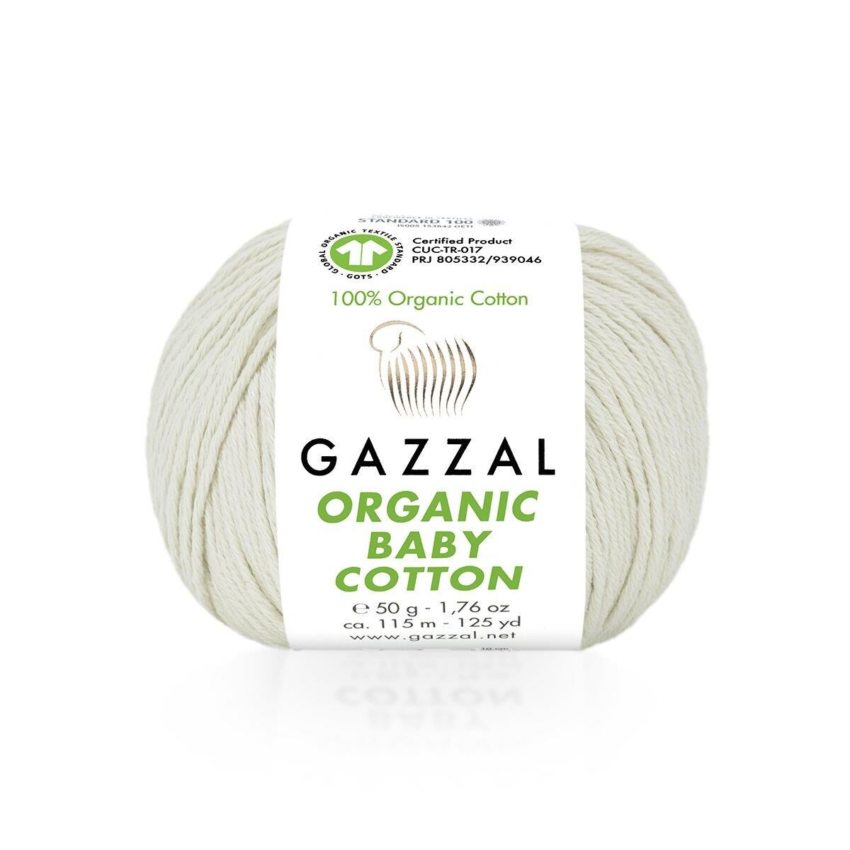 Gazzal Organic Baby Cotton El Örgü İpi 50gr 436 Krem