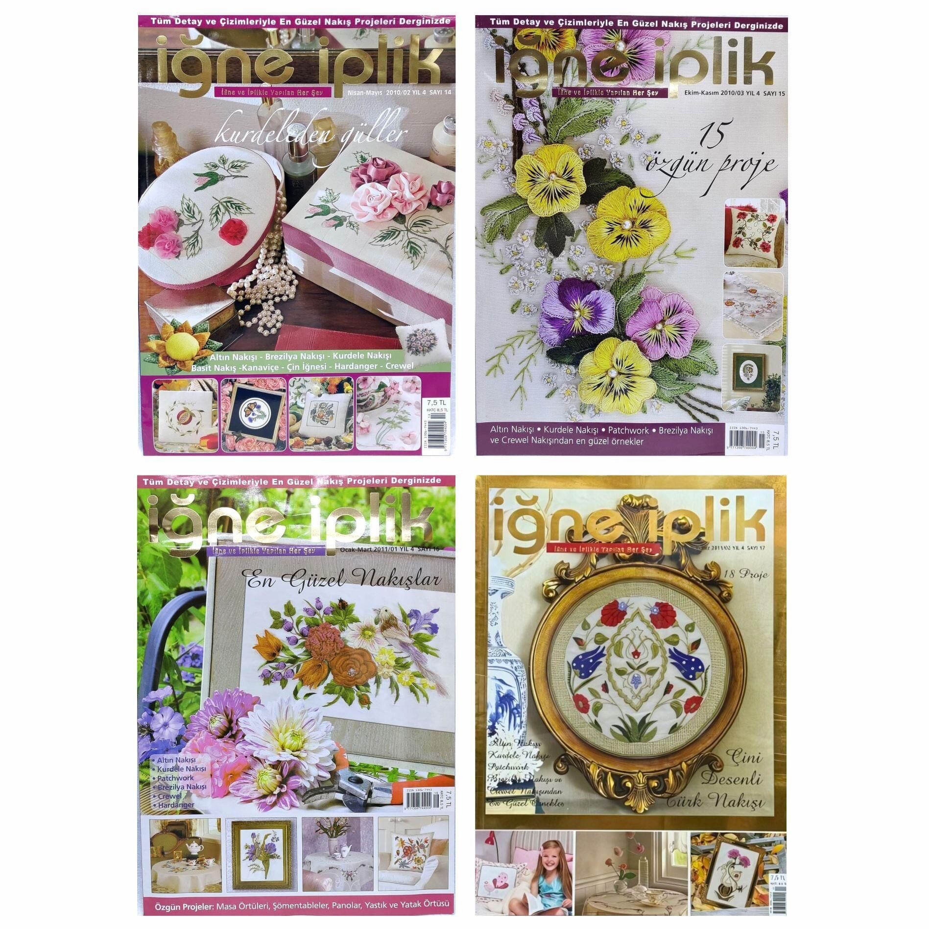 İğne İplik (4 adet) Nakış Dergisi (14 - 15 - 16 - 17)