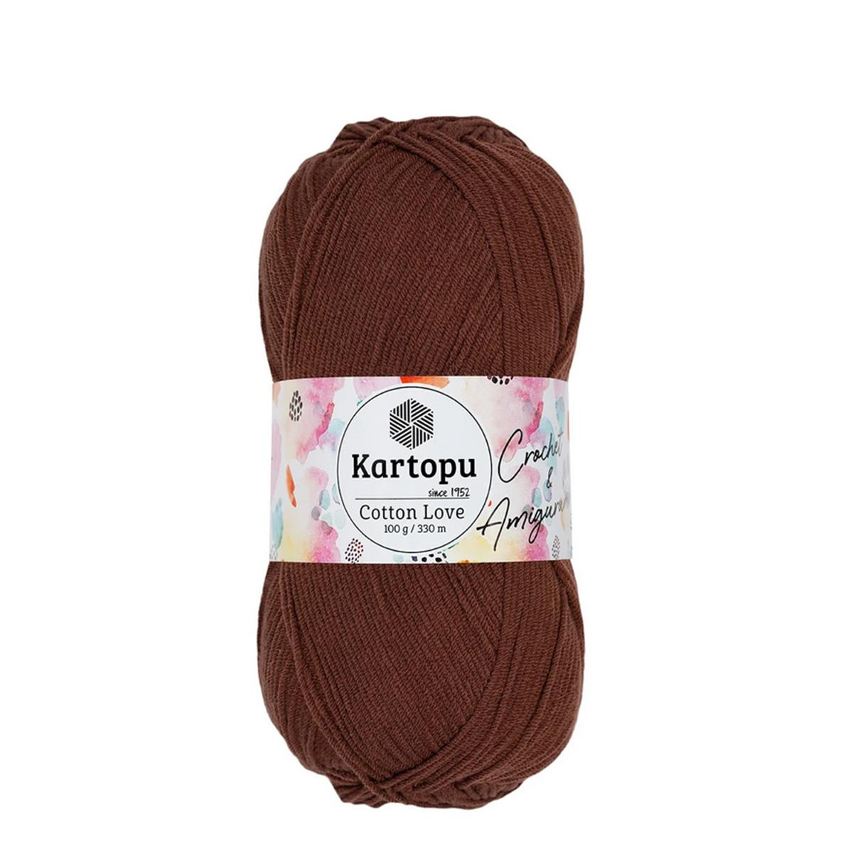 Kartopu Cotton Love El Örgü Amigurumi İpi Yünü 100 gr K839 Çikolata