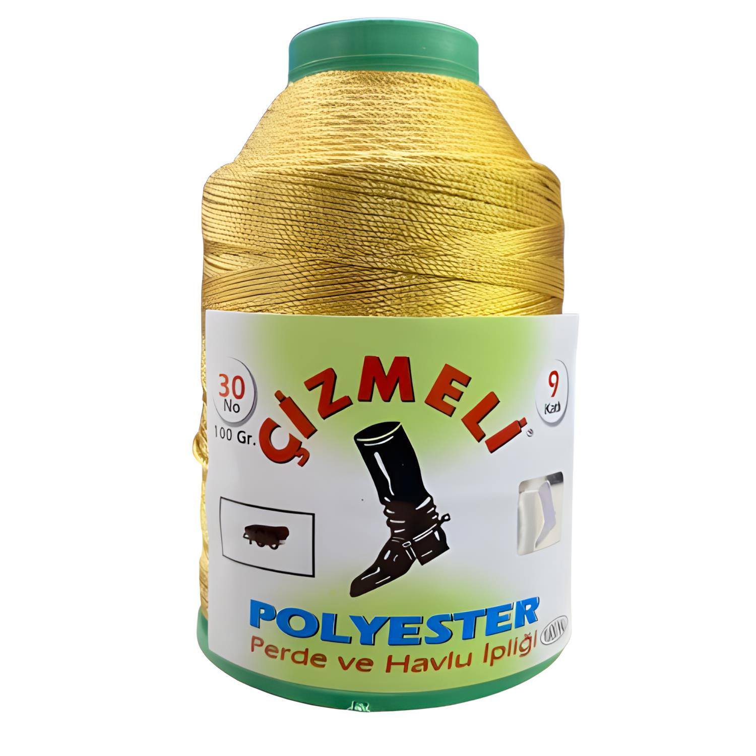 Çizmeli Polyester Perde ve Havlu İpliği No:30 100 gr 3047 Altın