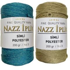 Nazz Simli Polyester Makrome El Örgü İpi 200 gr