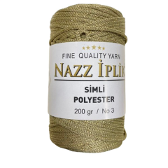 Nazz Simli Polyester Makrome El Örgü İpi 200 gr 32 Simli Yeşil